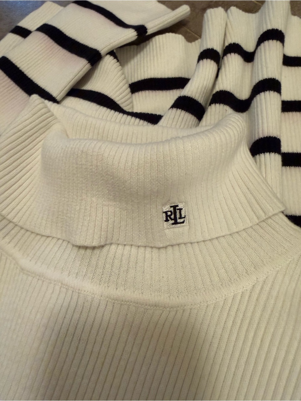 Lauren Ralph Lauren - Striped Turtleneck Sweater - Picture 9 of 10
